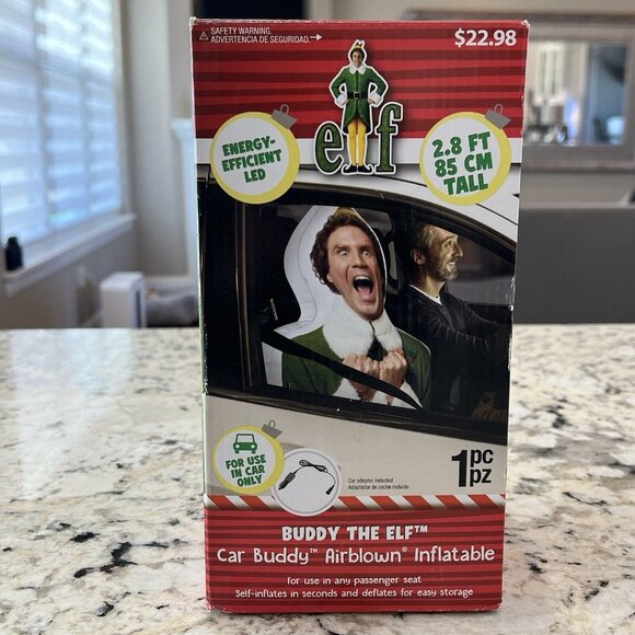 Buddy The Elf Car Buddy Christmas Inflatable Passenger Seat NIB New Funny Gift - Picture 1 of 13